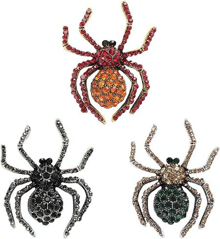 3Pcs Rhinestone Spider Brooch Women Suit Brooches Pin Jewelry Best Gift Costume Clothes Pins Accessories in Saudi Arabia