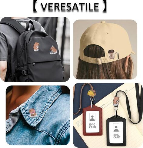 5Pcs Cartoon Capybara Brooch, Cute Animal Enamel Pin, Birthday Cake Donut Coffee Corn Roll Lapel Pin Alloy Backpack Pin Enamel Badge Suitable for Daily Decoration Clothes Sweater Hat Bag Collection Party Gift in Kuwait