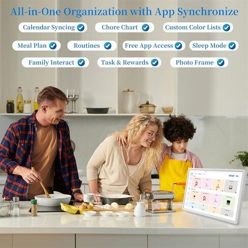 15.6 Inch Digital Calendar Wall Planner Full HD Smart Touchscreen Family Planner with Chore Chart, Meal Planner, Digital Photo Frame, Electronic Calendar Wall & Desk Mountable Gifts for Mom Dad, White in Kuwait