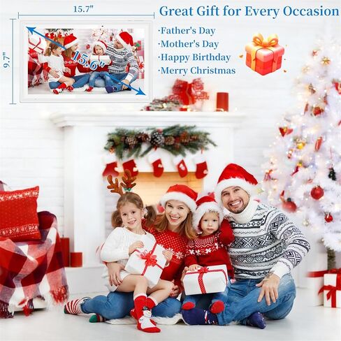 15.6 Inch Digital Calendar Wall Planner Full HD Smart Touchscreen Family Planner with Chore Chart, Meal Planner, Digital Photo Frame, Electronic Calendar Wall & Desk Mountable Gifts for Mom Dad, White in Kuwait