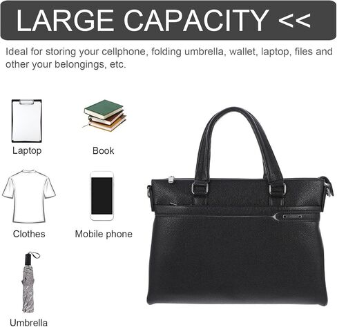 BESPORTBLE Men's Business Briefcase Pu Leather Laptop Bag Waterproof Large Capacity Single-shoulder Work Bag Portable Computer Storage for Office and Travel in Saudi Arabia