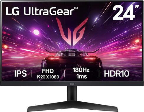 LG 24GS60F-B Ultragear 24-inch Gaming Monitor FHD (1920x1080) 180Hz 1ms AMD FreeSync G-Sync Compatible HDR10 HDMI DisplayPort Black in Kuwait
