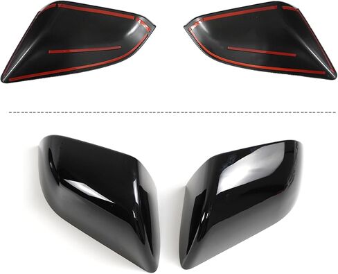Side Mirror Cover 2Pcs For Tesla Model S 2016 2017 2018 2019 2020 ABS Rear Side Mirror Caps Guard (Glossy Black) in Kuwait