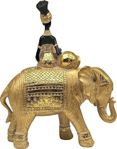 Lucky Elephant Statue ofr Home Decor,11" African Women and Elephant Sculpture Set - Decoration Figurine for Living Room,Table Centerpiece Shelf and Office in Saudi Arabia