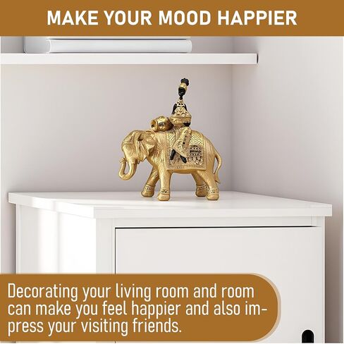 Lucky Elephant Statue ofr Home Decor,11" African Women and Elephant Sculpture Set - Decoration Figurine for Living Room,Table Centerpiece Shelf and Office in Saudi Arabia