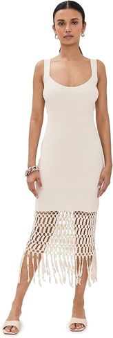 AMUR Women's Archie Fringe Crochet Midi in Kuwait