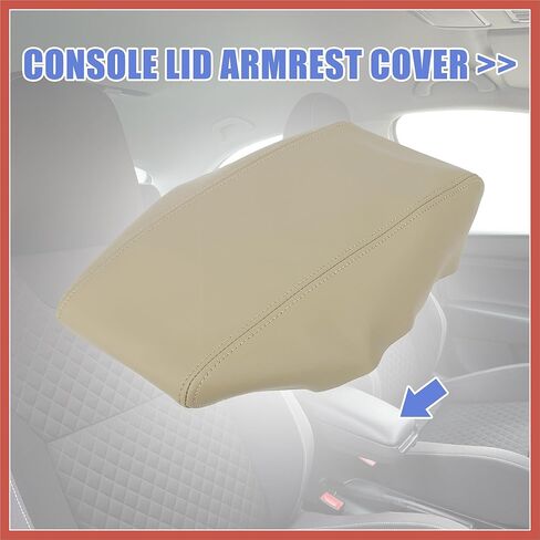 ACROPIX Car Center Console Lid Armrest Seat Box Cover Protector Replacement Microfiber Leather for Toyota Prius 2004-2009 Beige Car Parts in Saudi Arabia