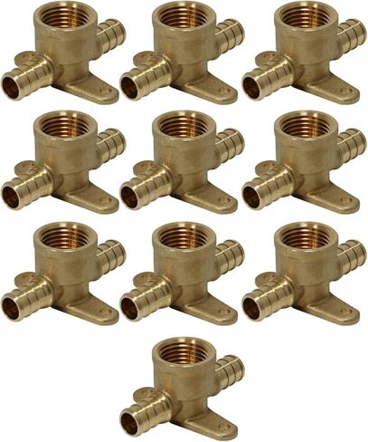 10 Pieces 1/2" Pex x 1/2" Pex x 1/2" Female Tee, Brass, Crimp Pex B Fittings in Kuwait