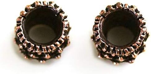 LynnAround Bronze Norse Scottish Thistle Cirsium Flower Beard Beads Rings, Dwarven Dreadlock Pirate Medieval Hair Beads, Pagan Charm Jewelry in Saudi Arabia