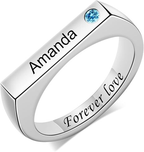 BABOOM Personalized Fathers Ring with Birthstones Engraved Family Rings 925 Sterling Silver Custom Name Ring For Men Father Son Brothers Friends in Saudi Arabia