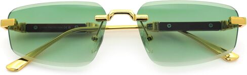 SA106 Bevel Lens Rimless Hustler Retro Gangster Rapper Rectangle Luxury Sunglasses in Saudi Arabia
