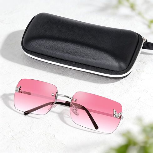 Y2k Sunglasses for Women Rimless Rectangle Sunglasses for Trendy Retro 2000s Clothing for Womens Fashion Accessories in Saudi Arabia
