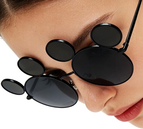 Mouse Ear Sunglasses for Women Men with Case for Theme Park Sunglasses Lightweight Mouse Ear UV Protection Glasses in Saudi Arabia