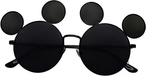 Mouse Ear Sunglasses for Women Men with Case for Theme Park Sunglasses Lightweight Mouse Ear UV Protection Glasses in Saudi Arabia