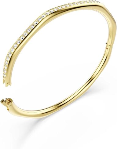 Swarovski Dextera bangle, Octagon shape, Round cut, White, Gold-tone plated in Saudi Arabia