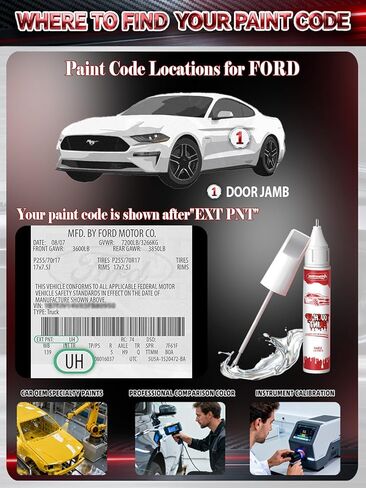 Oxford White(YZ/Z1/M6887) Touch Up Paint for Ford, Exact Match Car Scratch Repair Kit, Quick and Easy Fix Chips in Saudi Arabia
