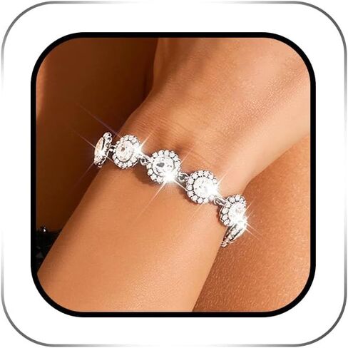 Colorful Crystal Bracelet Jewelry Gold Sparkly Rhinestone Adjustable Hand Bracelets Rave Prom Hand Chain Accesssory for Women in Kuwait