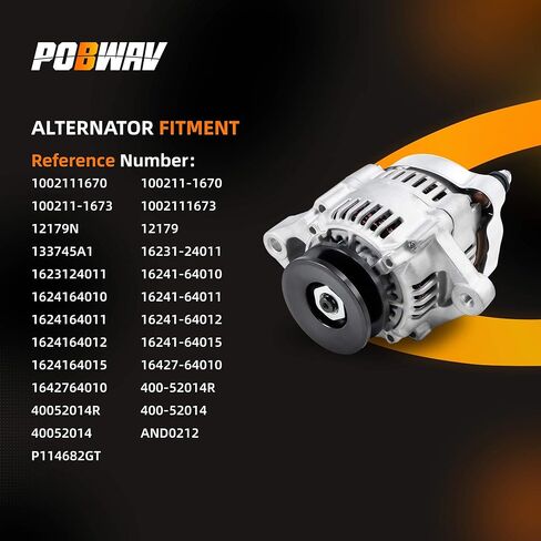 مولد كهربائي 100211-1670 متوافق مع كوبوتا، الحالة 1838/6010، كورنيفر CT48S، معدات كومباك MFG TA48، استبدال #16231-24011،16241-64010،16241-64011 in Kuwait