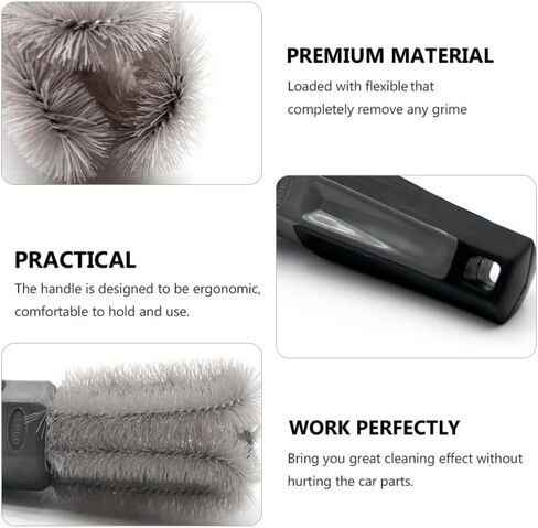 Car Lug Nut Brush for Wheel and Rim Detailing - Flexible Hub Screw Cleaning Tool, Soft Sponge Tire Brush for Automotive Bolts, Car Washing Supplies for SUV, Truck, RV in Kuwait