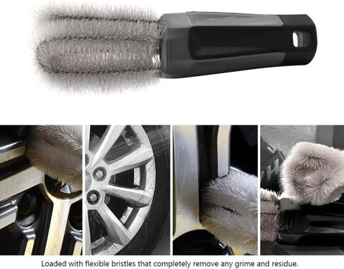 Car Lug Nut Brush for Wheel and Rim Detailing - Flexible Hub Screw Cleaning Tool, Soft Sponge Tire Brush for Automotive Bolts, Car Washing Supplies for SUV, Truck, RV in Kuwait