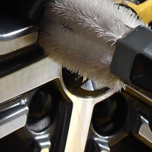 Car Lug Nut Brush for Wheel and Rim Detailing - Flexible Hub Screw Cleaning Tool, Soft Sponge Tire Brush for Automotive Bolts, Car Washing Supplies for SUV, Truck, RV in Kuwait