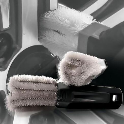 Car Lug Nut Brush for Wheel and Rim Detailing - Flexible Hub Screw Cleaning Tool, Soft Sponge Tire Brush for Automotive Bolts, Car Washing Supplies for SUV, Truck, RV in Kuwait