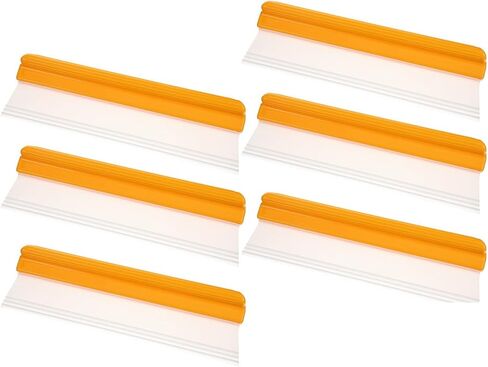 Car Squeegee, 6 Pack 12 inch Flexible Car Water Scraper Tool Silicone Window Squeegee for Cars Or Home Use, Washing & Wiping Glass, Mirror & Shower Doors, Yellow in Kuwait