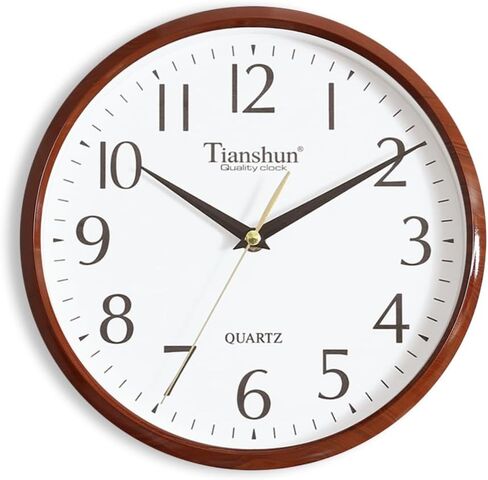 Wall Clock Silent Non-Ticking Battery Operated Small 10 Inch Modern Easy to Read for Living Room Bedroom Kitchen Office Decor (Redwood Grain) in Saudi Arabia