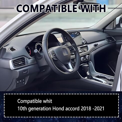 ملصقات بغطاء ذراع ناقل الحركة من Bling Gear متوافقة مع H0nda Accord 2018-2021 الجيل العاشر EX EX-L LX، ملحقات الديكور الداخلي الأنيقة الكريستالية، زخرفة زخرفية فضية لطيفة in Saudi Arabia