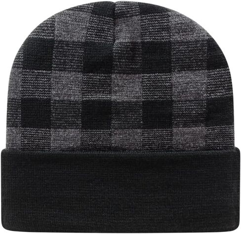 Cap America RKP12 Classic Plaid Pattern Acrylic Blend Made in USA Winter Knit Cap with Cuff | Bulkpack Available in Saudi Arabia