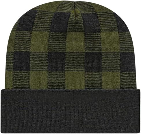 Cap America RKP12 Classic Plaid Pattern Acrylic Blend Made in USA Winter Knit Cap with Cuff | Bulkpack Available in Saudi Arabia