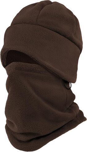 Winter Beanie Hat Scarf Set with Ear Flaps for Men Women Knit Fleece Lined Skull Cap Windproof Neck Warmer Gaiter Coffee in Saudi Arabia