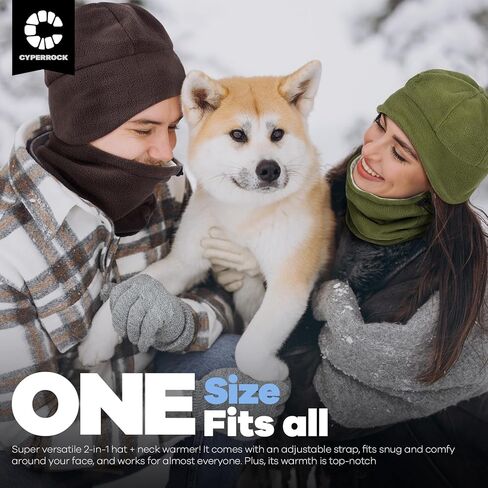 Winter Beanie Hat Scarf Set with Ear Flaps for Men Women Knit Fleece Lined Skull Cap Windproof Neck Warmer Gaiter Coffee in Saudi Arabia