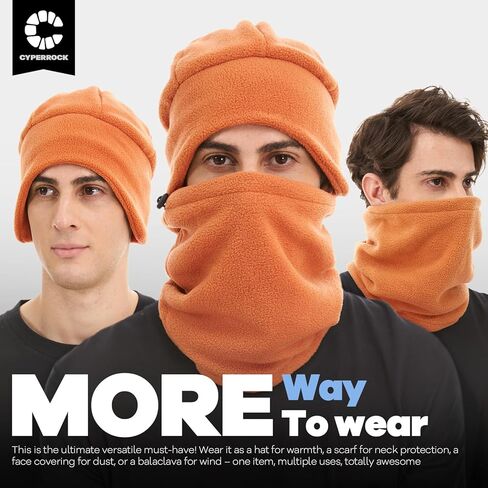 Winter Beanie Hat Scarf Set with Ear Flaps for Men Women Knit Fleece Lined Skull Cap Windproof Neck Warmer Gaiter Coffee in Saudi Arabia