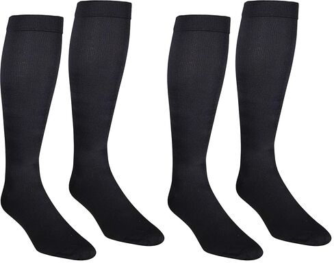 NuVein Men's Compression Socks, 30-40 mmHg Support, Dress Trouser Style, Over Calf Knee High, Black, Large in Kuwait