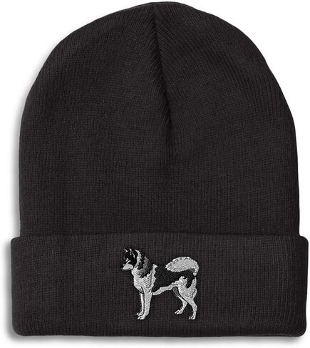 Beanies for Men Siberian Husky Dog B Embroidery Skull Cap Winter Hats for Women Acrylic One Size in Saudi Arabia