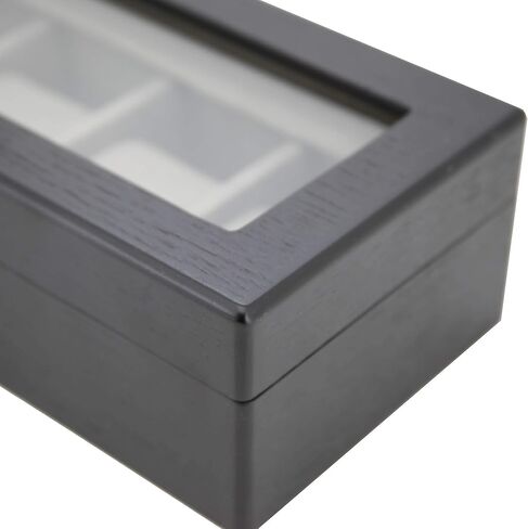 Tech Swiss 5 Watch Box Black Wood Grain XL Large Compartments High Glass Window in Kuwait
