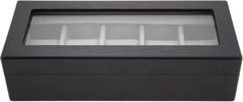 Tech Swiss 5 Watch Box Black Wood Grain XL Large Compartments High Glass Window in Kuwait