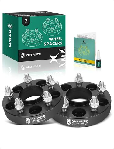 YHTAUTO 5x110mm Hub Centric Wheel Spacers 1 Inch Fits Jeep, Chrysler, Dodge & Fiat Models, Cherokee, 200, Dart Tire Spacers w/ M12x1.25 Studs, 65.1mm Hub Bore 5 Lug 4PCS Black in Saudi Arabia