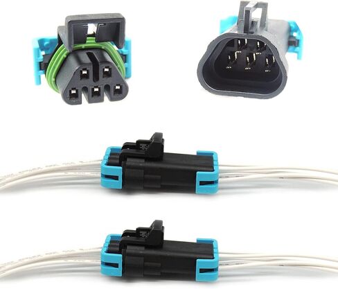 HiSport 2 Pack 5 Pin Male and Female Sealed Headlight Assembly Connector Plug Pigtail Wire Wiring Harness Compatible with GM Pontiac G6 in Saudi Arabia