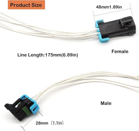 HiSport 2 Pack 5 Pin Male and Female Sealed Headlight Assembly Connector Plug Pigtail Wire Wiring Harness Compatible with GM Pontiac G6 in Saudi Arabia