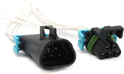 HiSport 2 Pack 5 Pin Male and Female Sealed Headlight Assembly Connector Plug Pigtail Wire Wiring Harness Compatible with GM Pontiac G6 in Saudi Arabia