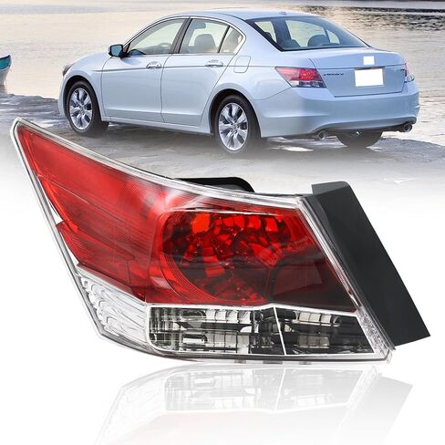 مجموعة ضوء الذيل مناسبة لـ 2008-2012 Honda Accord، مصباح الفرامل الخلفي للضوء لـ 2008 2009 2010 2011 2012 Accord 4 أبواب سيدان استبدال الجانب الأيسر للسائق HO2800172 33550TA0A01 in Kuwait
