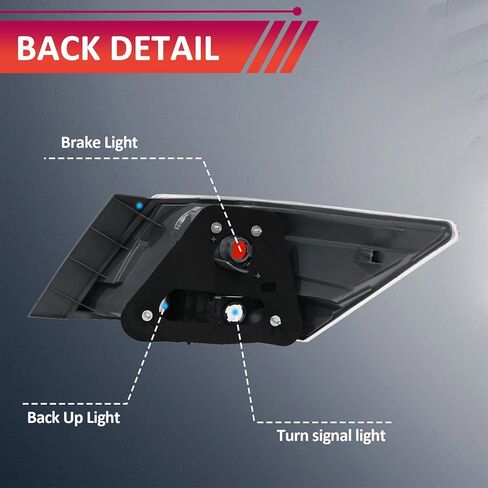 مجموعة ضوء الذيل مناسبة لـ 2008-2012 Honda Accord، مصباح الفرامل الخلفي للضوء لـ 2008 2009 2010 2011 2012 Accord 4 أبواب سيدان استبدال الجانب الأيسر للسائق HO2800172 33550TA0A01 in Kuwait