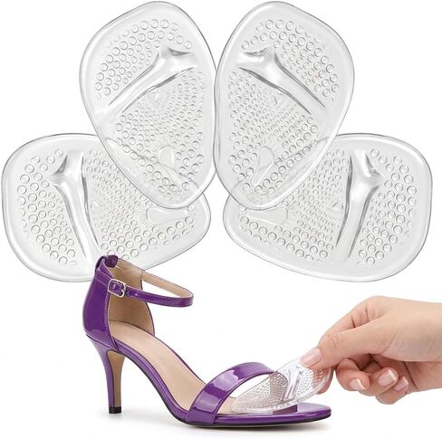 Ball of Foot Cushions for Women (2 Pairs), Anti-Slip Gel Metatarsal Pads & Forefoot Inserts for High Heels Flats Dress Shoes - All Day Comfort | One Size Fits Most in Kuwait