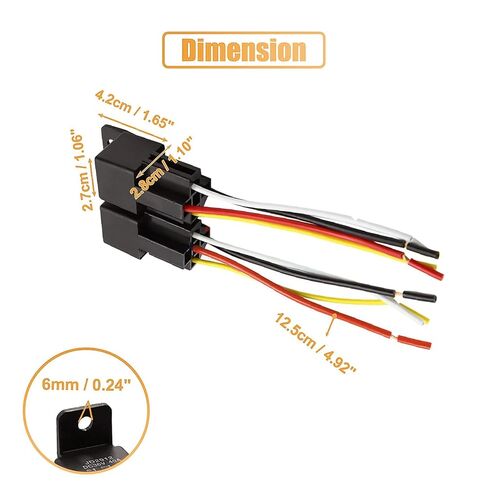 2 Pcs JD-2912 4 Pin DC 36V 40A Multi-Purpose Automotive Relay - Heavy Duty Standard Relay for Car Motor, Universal Replacement Accessories with Harness in Saudi Arabia