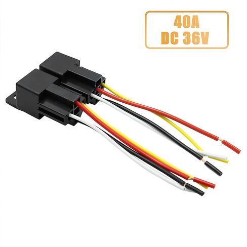 2 Pcs JD-2912 4 Pin DC 36V 40A Multi-Purpose Automotive Relay - Heavy Duty Standard Relay for Car Motor, Universal Replacement Accessories with Harness in Saudi Arabia