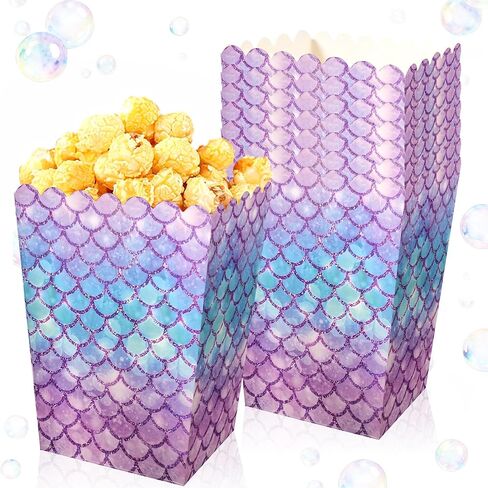 12 قطعة من حقائب حورية البحر للحفلات بتصميم حورية البحر من 12 قطعة من Roaring Good Party Bags Mermaid Party Favor Box Mermaid Birthday Party Supplies Party Supplies Under the Sea in Kuwait