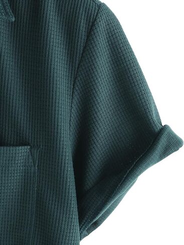Mens Button Down Short Sleeve Shirts Casual Waffle Summer Shirts Beach Vacation Shirt in Saudi Arabia