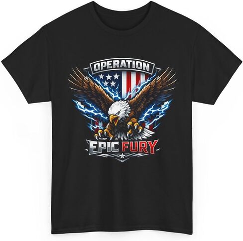قميص Operation Epic Fury Eagle، تي شيرت برسومات وطنية بنمط تكتيكي خيالي in Kuwait